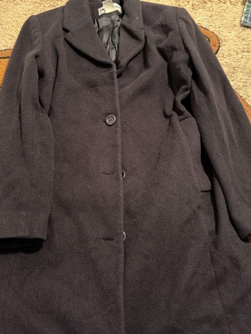Vintage L.L.Bean wool blend overcoat - navy, Women's 8 Regular